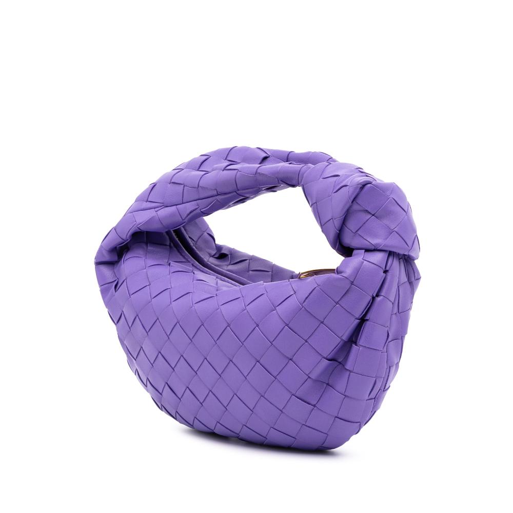 Bottega Veneta B Bottega Veneta Purple Dark Purple Nappa Leather Leather Mini Nappa Intrecciato Jodie Italy