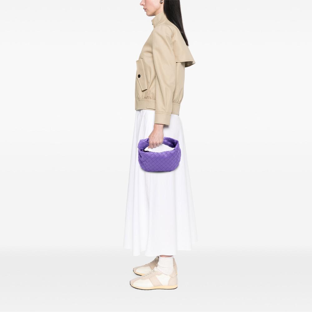Bottega Veneta B Bottega Veneta Purple Dark Purple Nappa Leather Leather Mini Nappa Intrecciato Jodie Italy