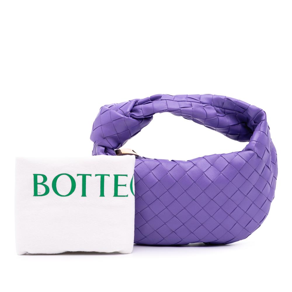 Bottega Veneta B Bottega Veneta Purple Dark Purple Nappa Leather Leather Mini Nappa Intrecciato Jodie Italy