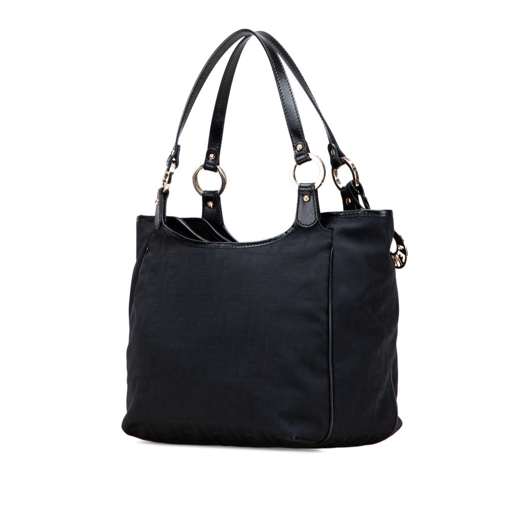 Fendi B Fendi Black Canvas Fabric Zucca Chef Tote Italy