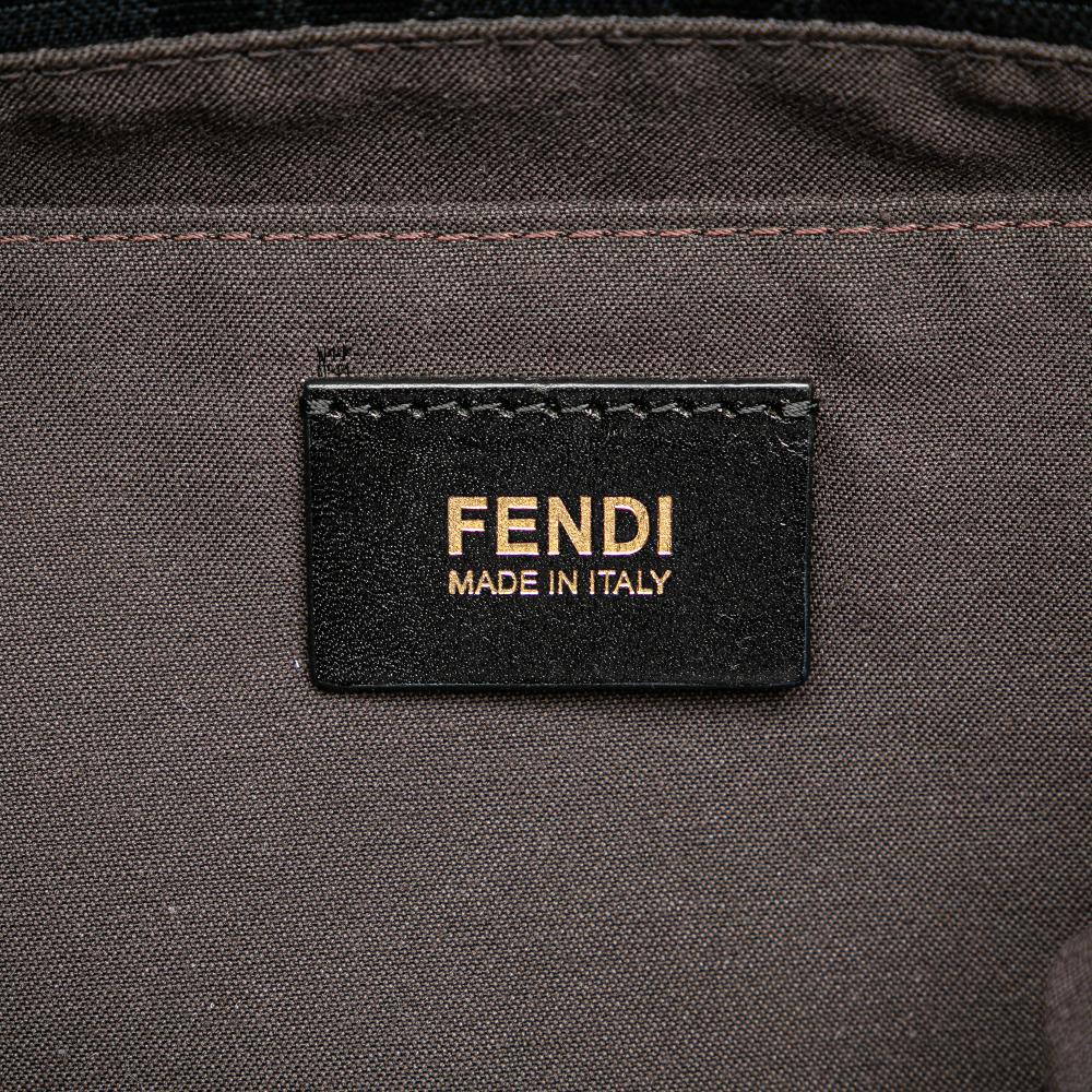 Fendi B Fendi Black Canvas Fabric Zucca Chef Tote Italy