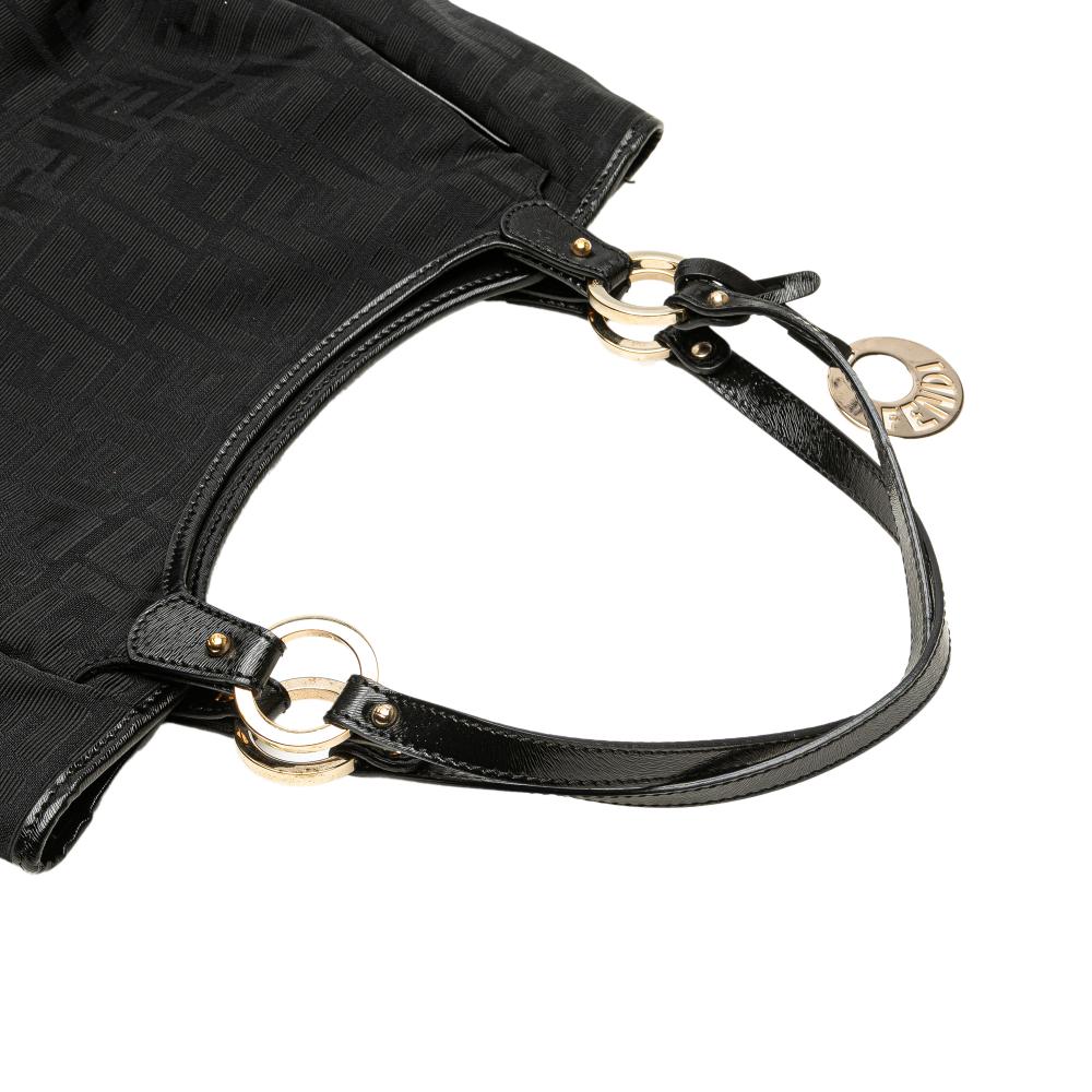 Fendi B Fendi Black Canvas Fabric Zucca Chef Tote Italy