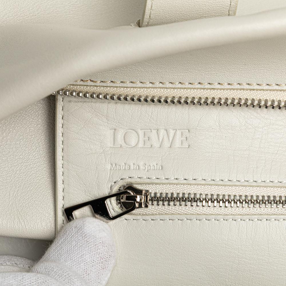 Loewe B LOEWE White Calf Leather Anagram Shopper Tote Spain