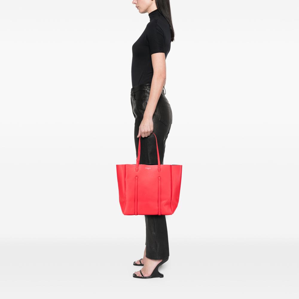 Balenciaga B Balenciaga Red Calf Leather Everyday Tote S Italy