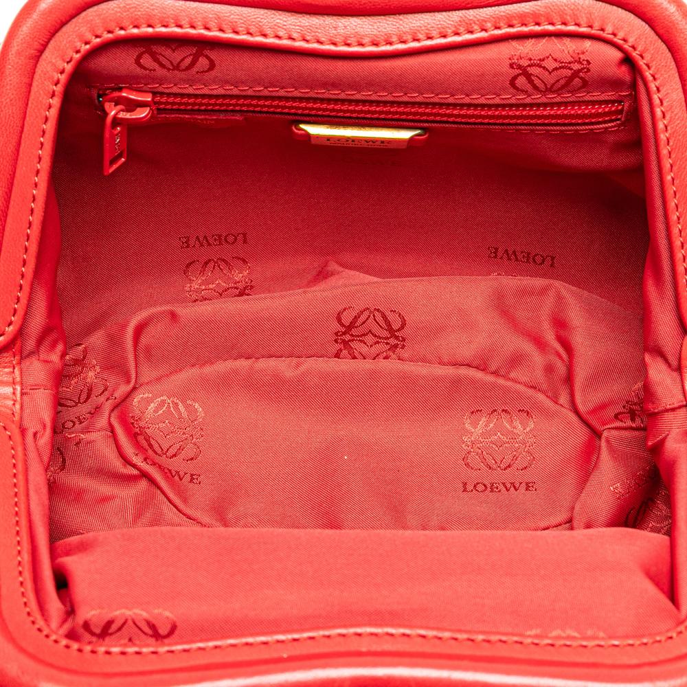 Loewe B LOEWE Red Calf Leather Anagram Frame Handbag Spain