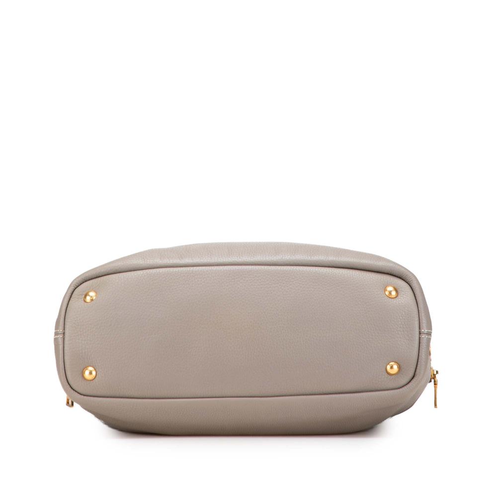 Prada B Prada Gray Calf Leather Vitello Daino Side Zip Shopper Tote China