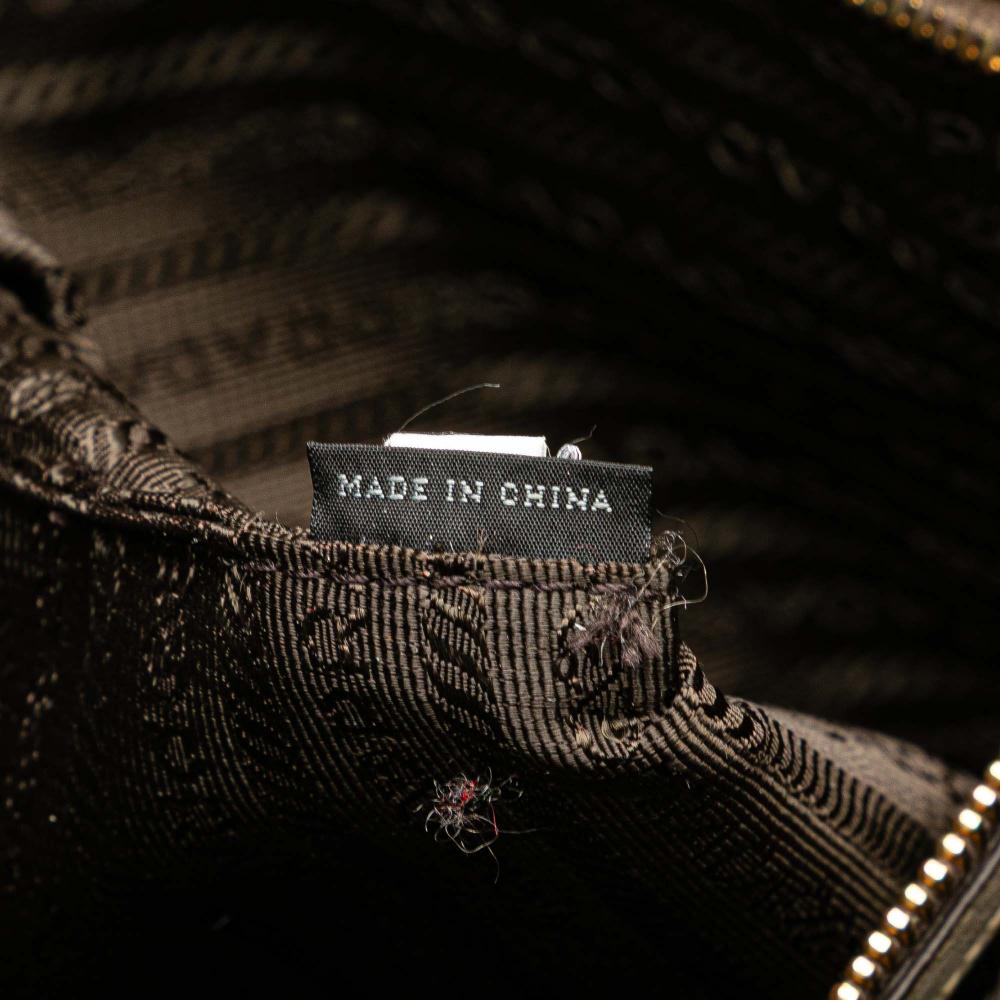 Prada B Prada Gray Calf Leather Vitello Daino Side Zip Shopper Tote China