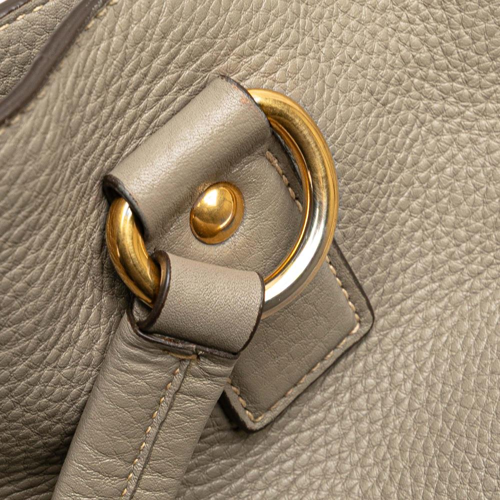 Prada B Prada Gray Calf Leather Vitello Daino Side Zip Shopper Tote China