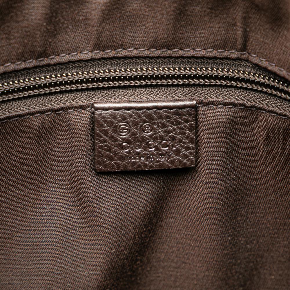 Gucci AB Gucci Brown Beige Coated Canvas Fabric XL GG Crystal Travel Bag Italy