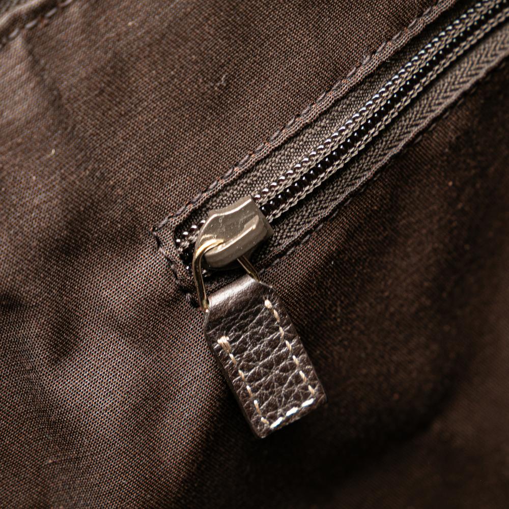 Gucci AB Gucci Brown Beige Coated Canvas Fabric XL GG Crystal Travel Bag Italy