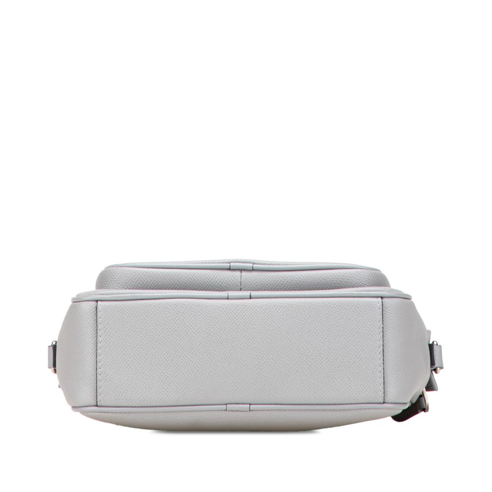 Burberry B Burberry Gray Calf Leather Logo Cloud Crossbody Italy