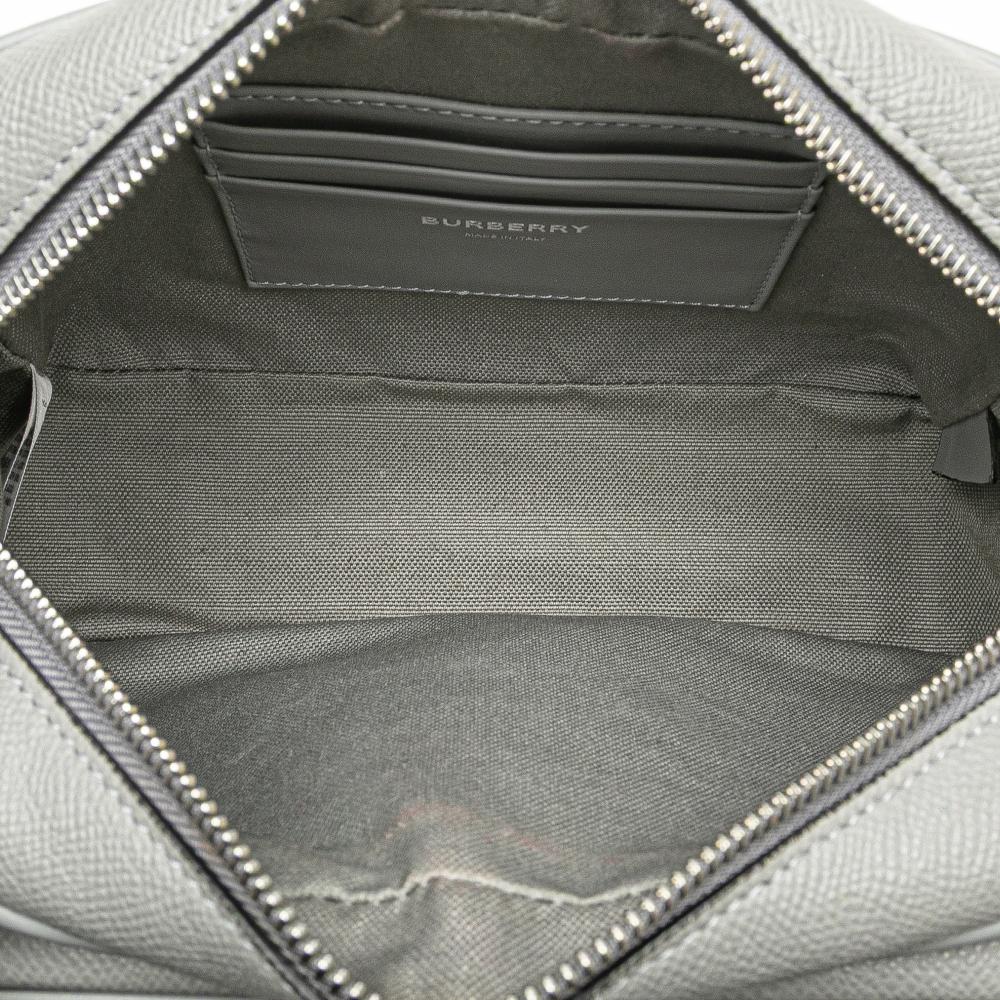 Burberry B Burberry Gray Calf Leather Logo Cloud Crossbody Italy