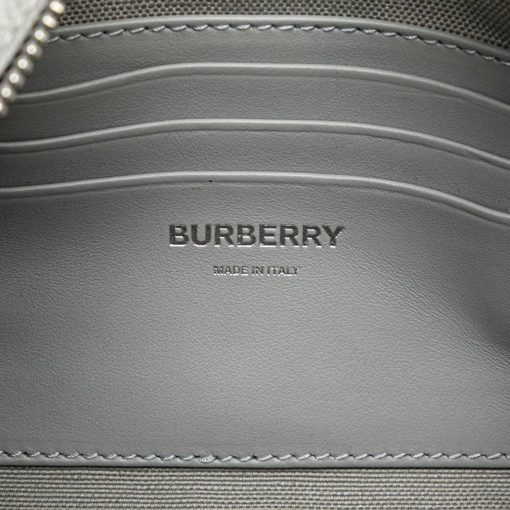 Burberry B Burberry Gray Calf Leather Logo Cloud Crossbody Italy