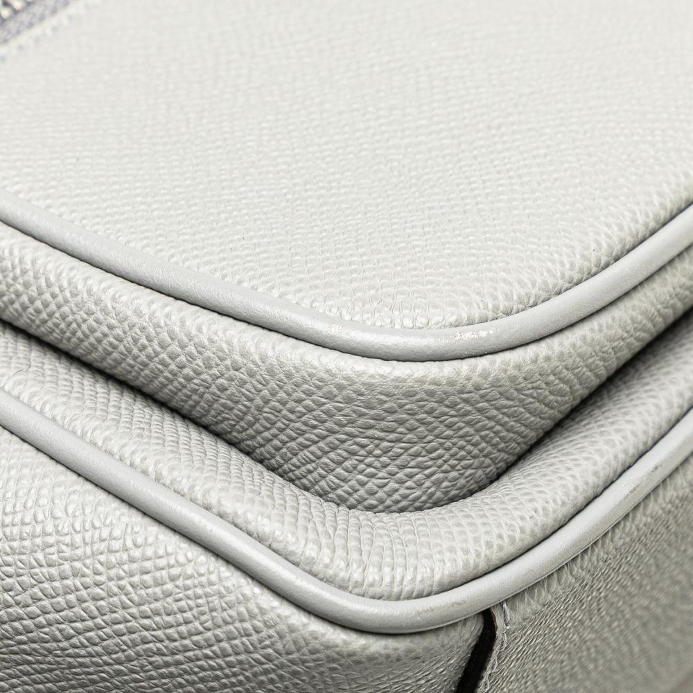 Burberry B Burberry Gray Calf Leather Logo Cloud Crossbody Italy