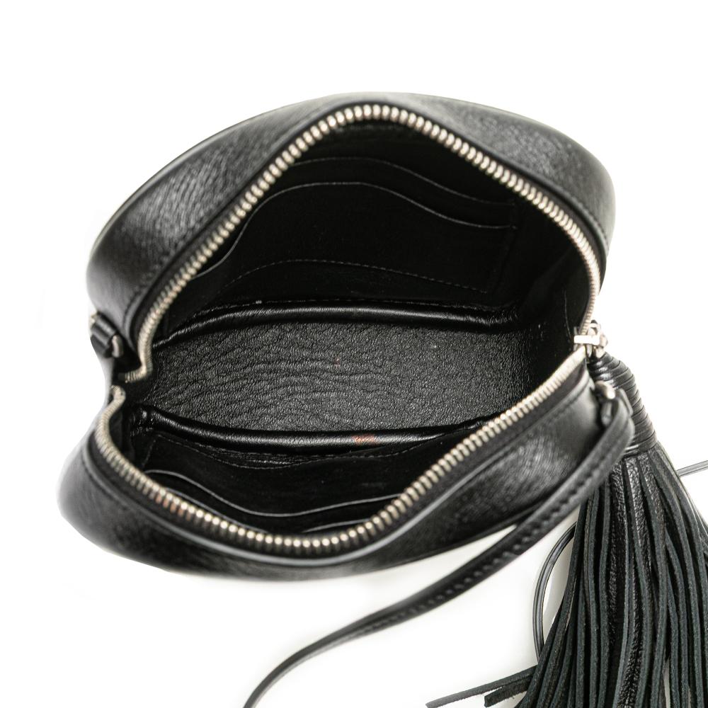 Saint Laurent AB Saint Laurent Black Calf Leather Studded skin Monogram Heart Blogger Crossbody Italy