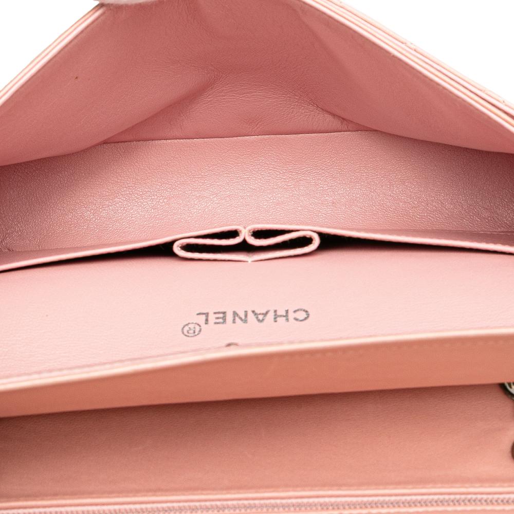 Chanel B Chanel Pink Light Pink Lambskin Leather Leather Medium Classic Lambskin Double Flap France