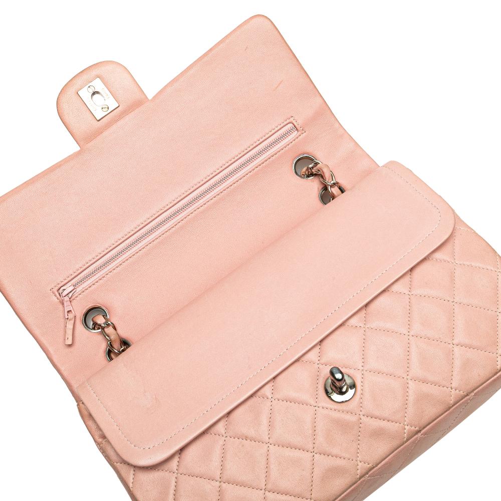 Chanel B Chanel Pink Light Pink Lambskin Leather Leather Medium Classic Lambskin Double Flap France