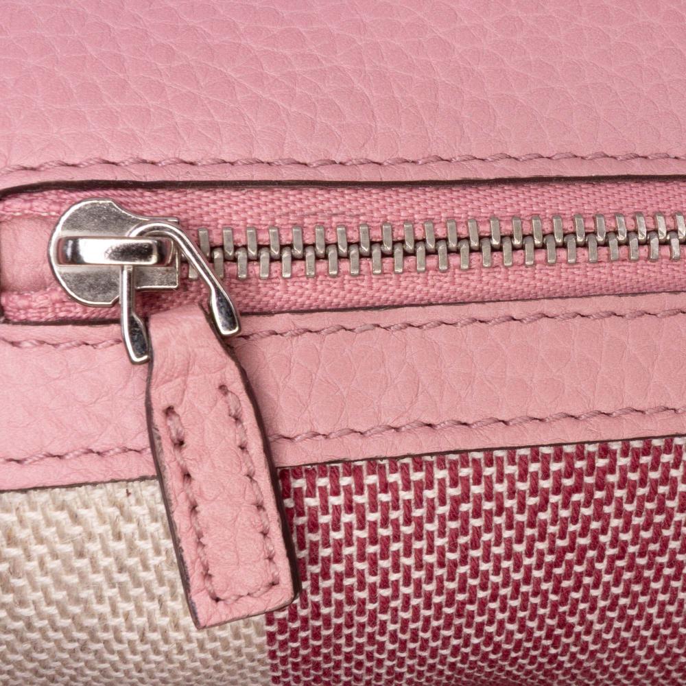 Gucci B Gucci Pink Calf Leather Medium Bamboo Daily Satchel Italy