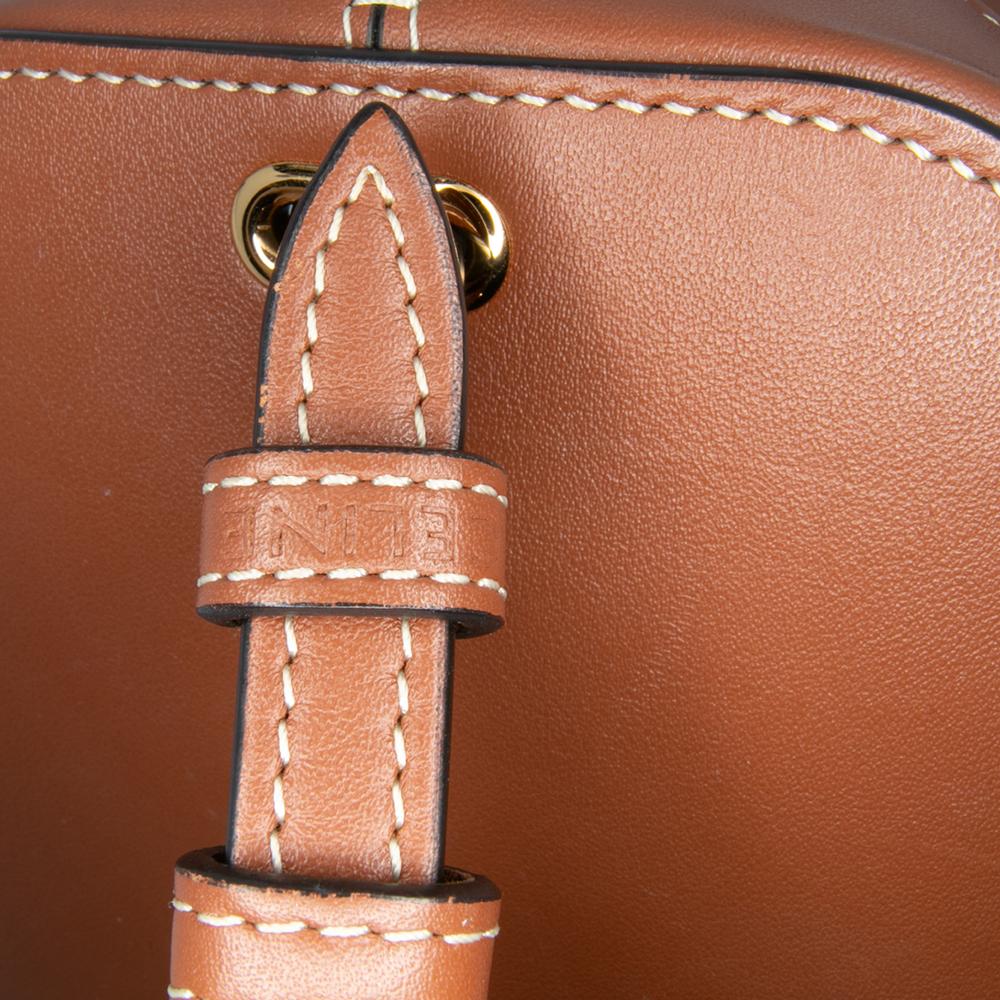 Celine B Celine Brown Calf Leather Small skin Cuir Triomphe Box Bag Italy