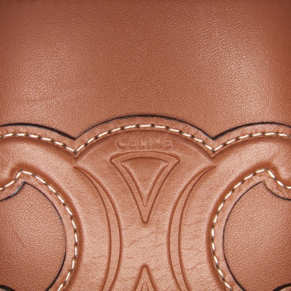 Celine B Celine Brown Calf Leather Small skin Cuir Triomphe Box Bag Italy