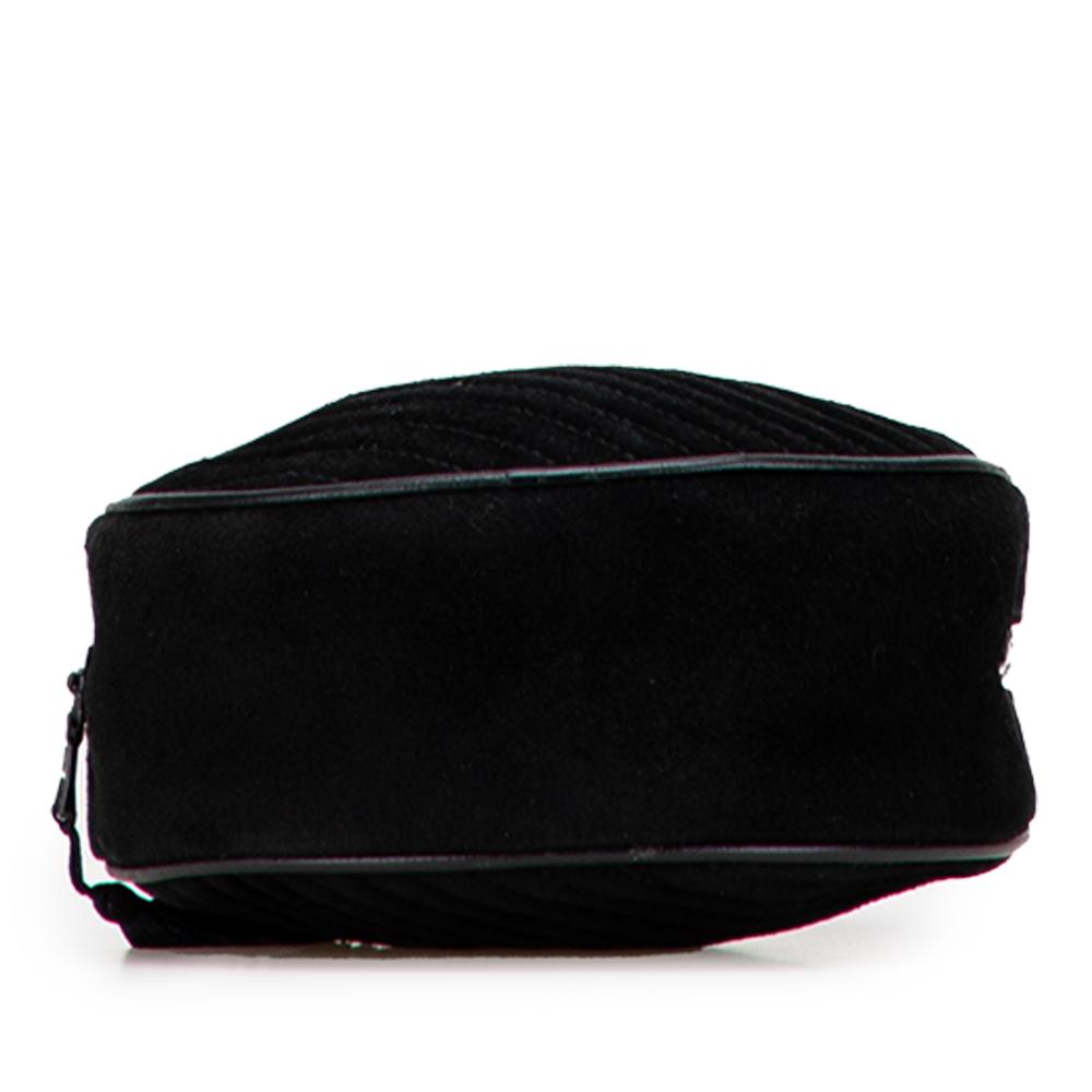 Celine B Celine Black Suede Leather Round Tassel Handbag Italy