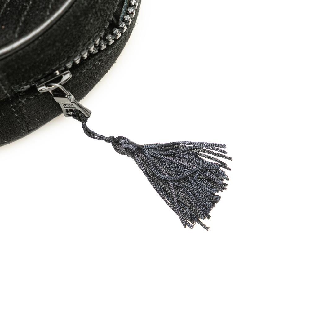 Celine B Celine Black Suede Leather Round Tassel Handbag Italy