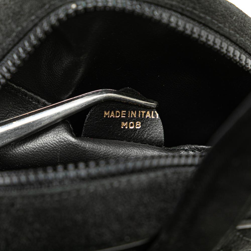 Celine B Celine Black Suede Leather Round Tassel Handbag Italy