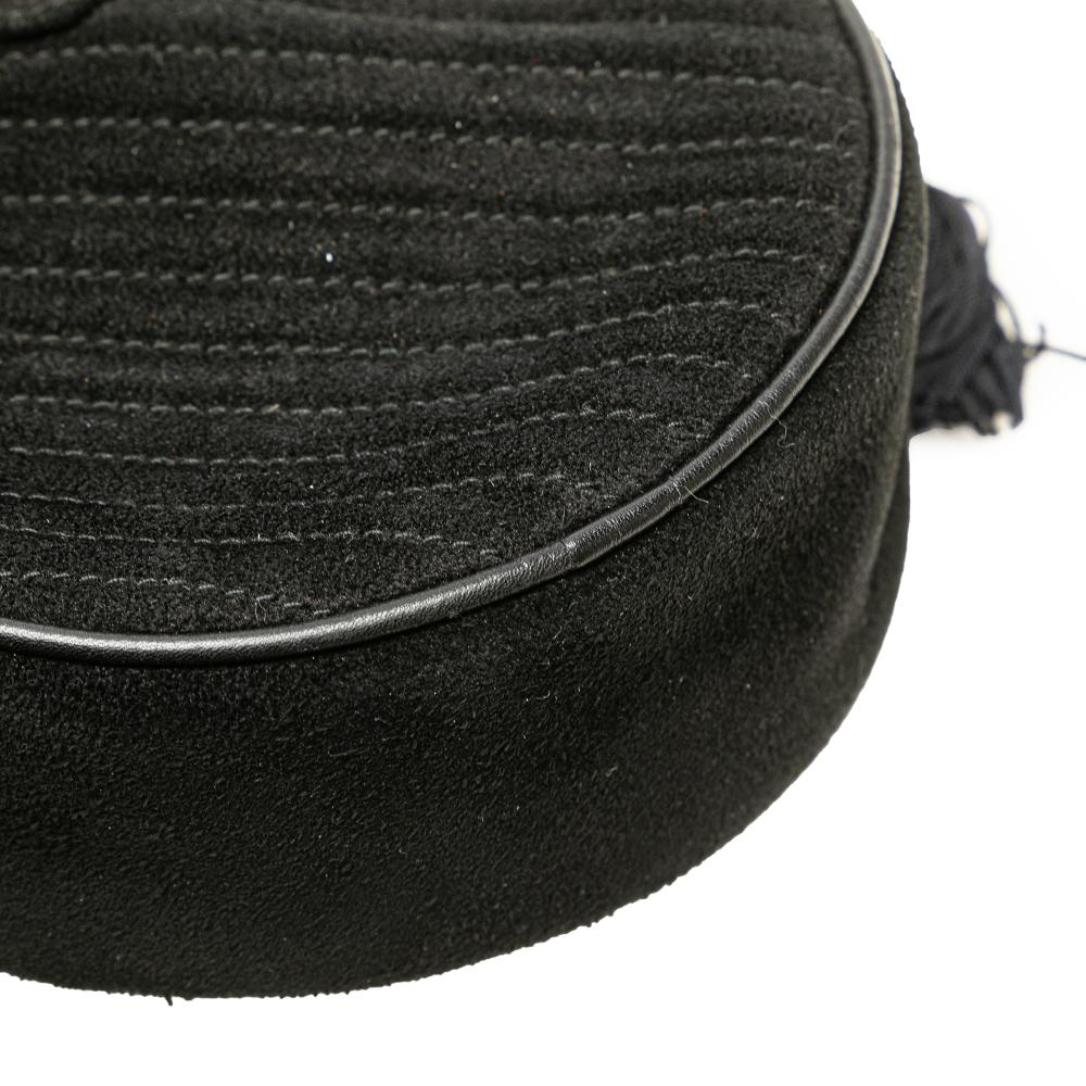 Celine B Celine Black Suede Leather Round Tassel Handbag Italy