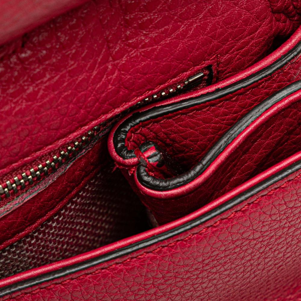 Gucci B Gucci Pink Dark Pink Calf Leather Medium Bamboo Daily Satchel Italy