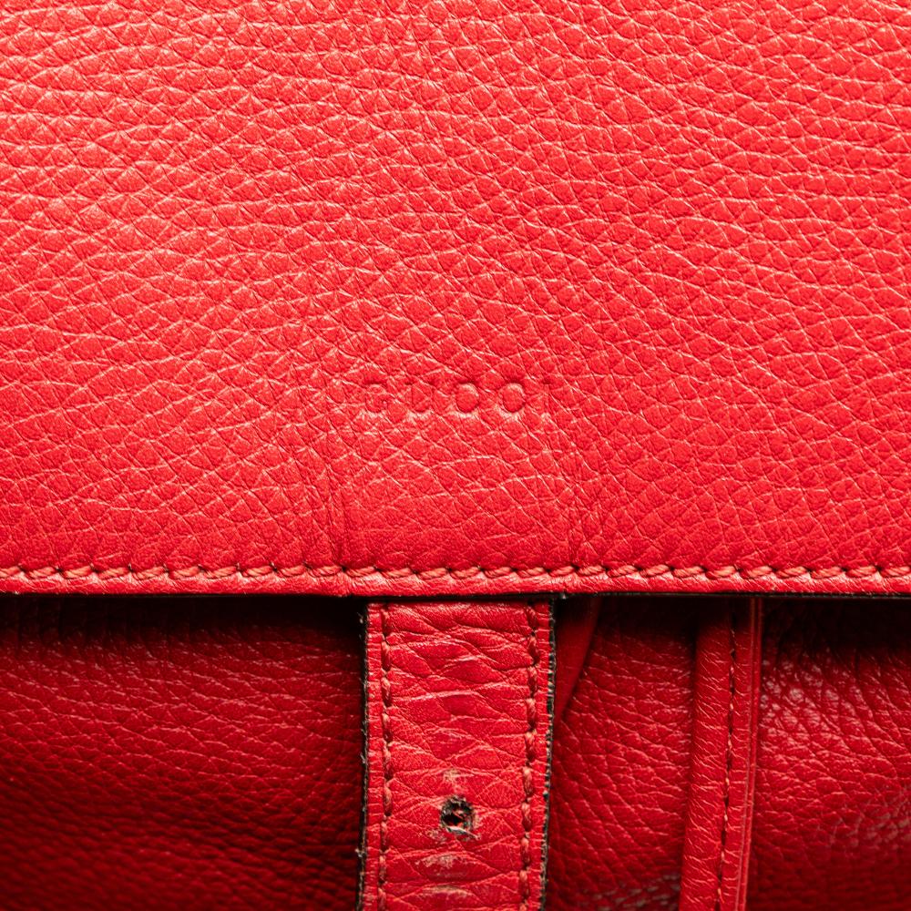 Gucci B Gucci Red Calf Leather Bamboo Tassel Backpack Italy