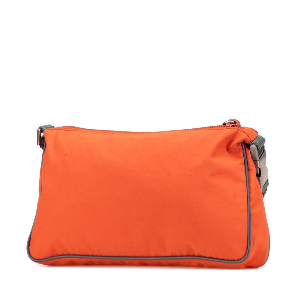 Prada B Prada Orange Dark Orange Nylon Fabric Tessuto Sport Shoulder Bag Italy