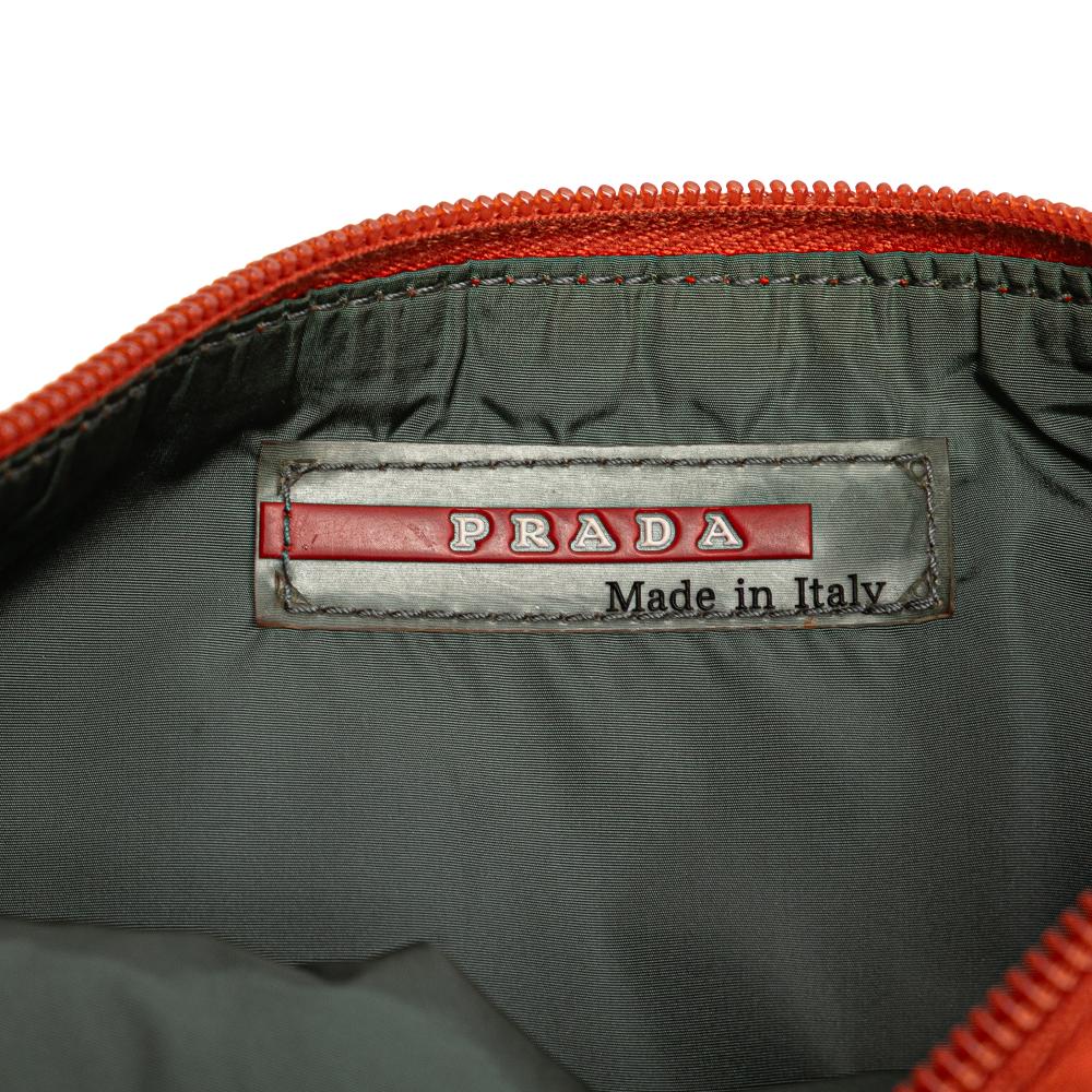 Prada B Prada Orange Dark Orange Nylon Fabric Tessuto Sport Shoulder Bag Italy