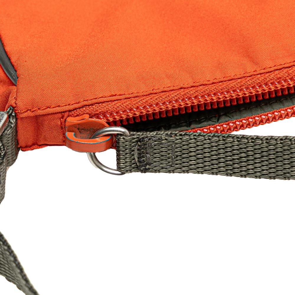 Prada B Prada Orange Dark Orange Nylon Fabric Tessuto Sport Shoulder Bag Italy