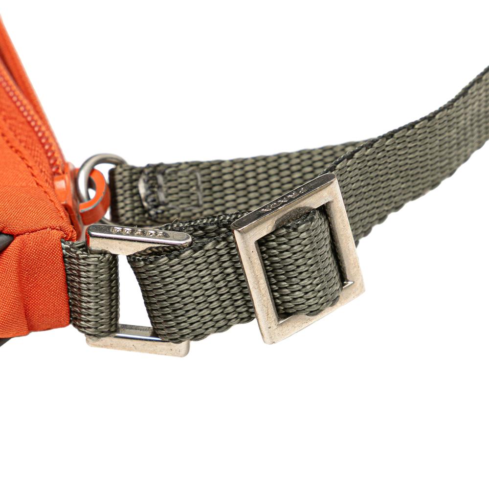 Prada B Prada Orange Dark Orange Nylon Fabric Tessuto Sport Shoulder Bag Italy