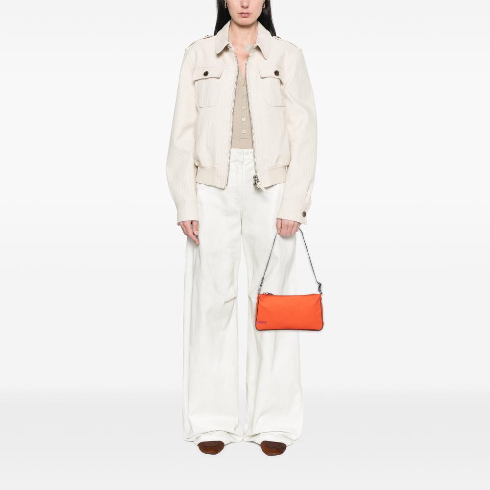 Prada B Prada Orange Dark Orange Nylon Fabric Tessuto Sport Shoulder Bag Italy