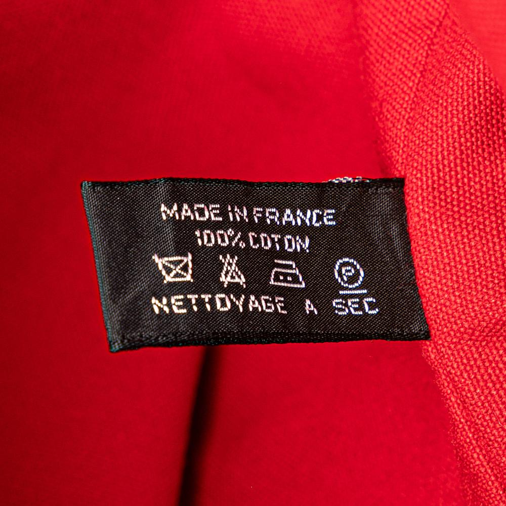 Hermès B Hermès Red with Brown Canvas Fabric Polochon Mimile France