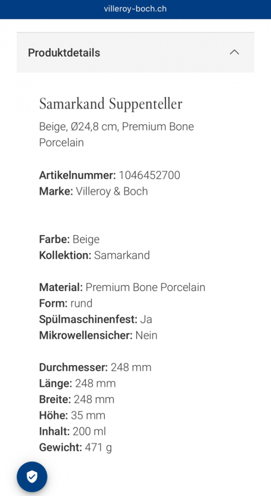 Villeroy & Boch Samarkand beige Suppenteller