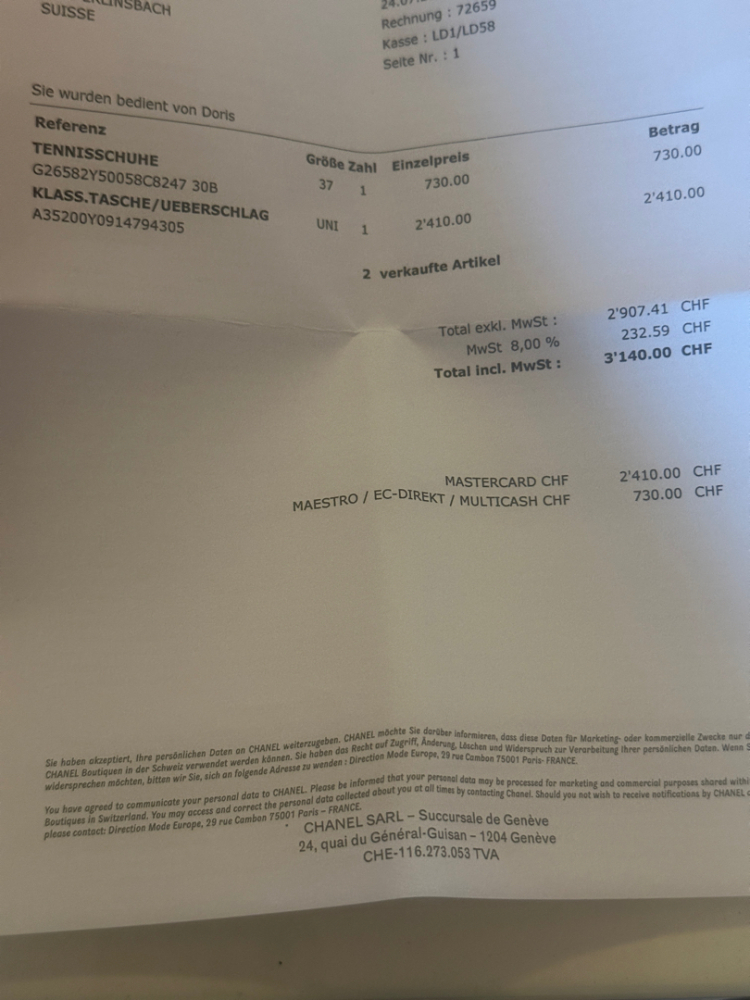 Chanel Black Tweed Sneaker