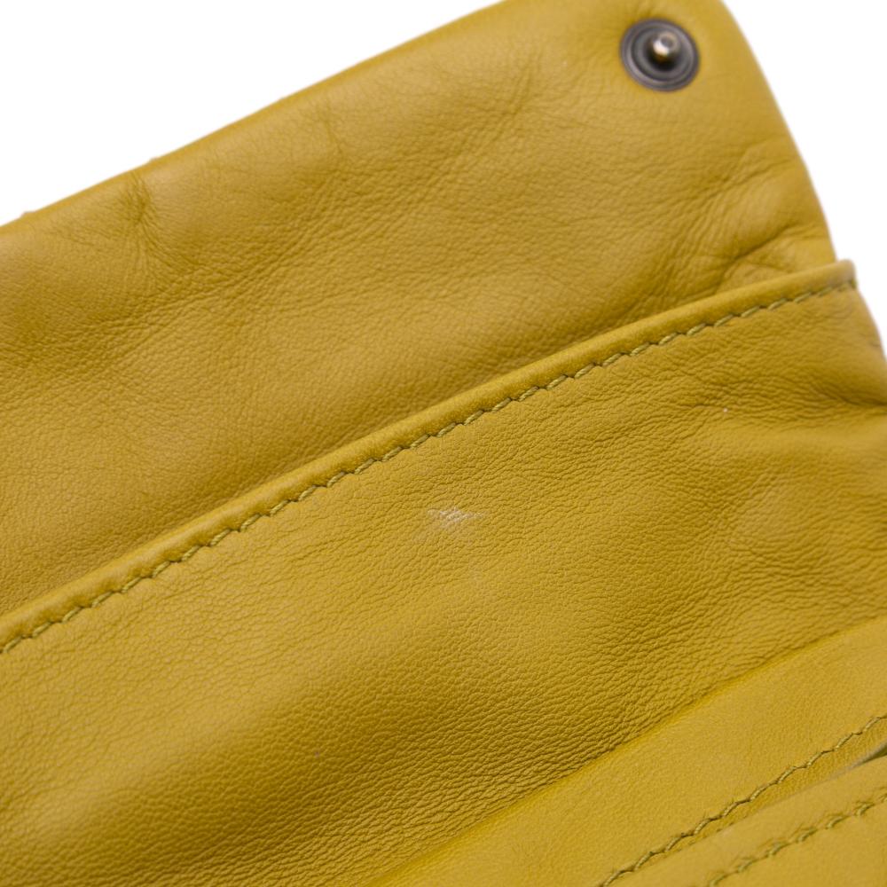 Bottega Veneta Yellow Mini Nappa Intrecciato Expandable Chain Flap Crossbody Italy