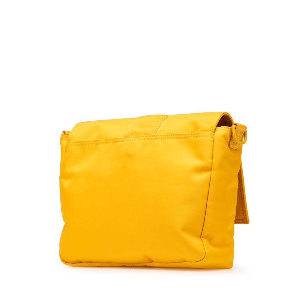 Fendi B Fendi Yellow Nylon Fabric Medium Econyl Baguette Crossbody Italy