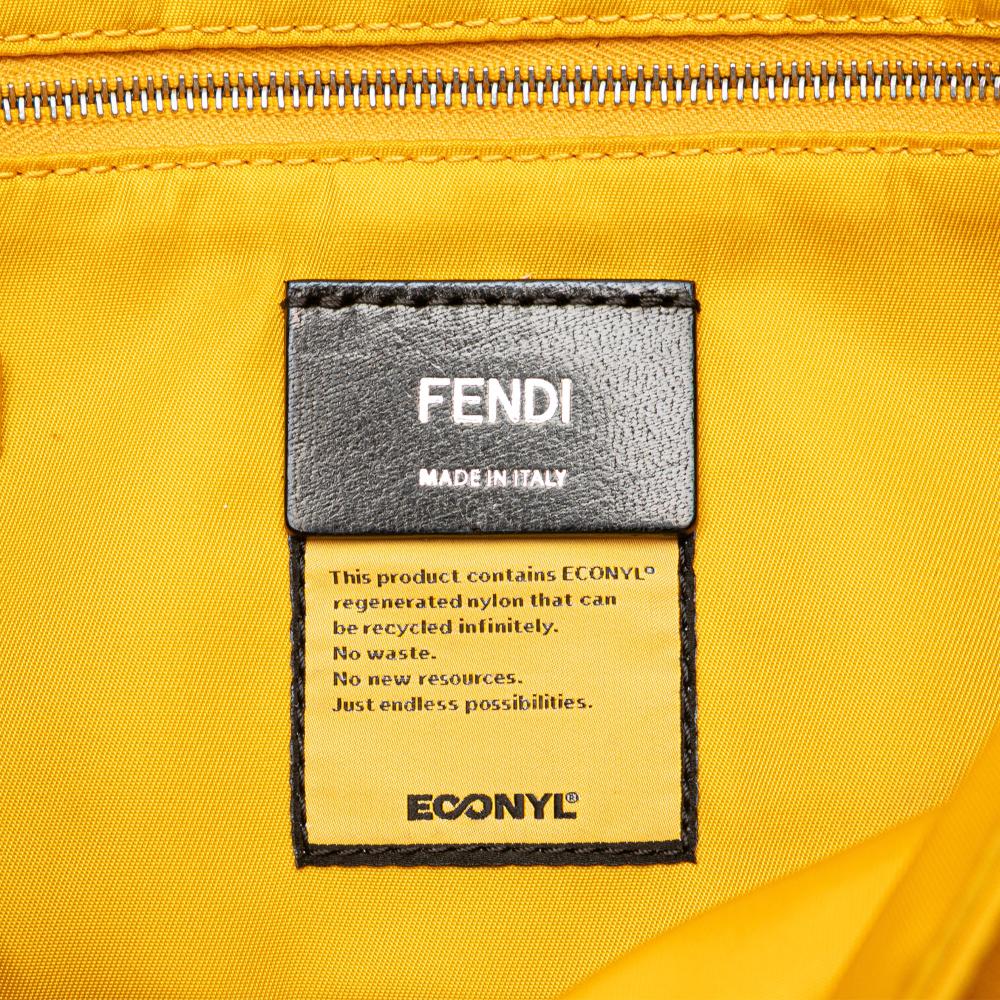 Fendi B Fendi Yellow Nylon Fabric Medium Econyl Baguette Crossbody Italy