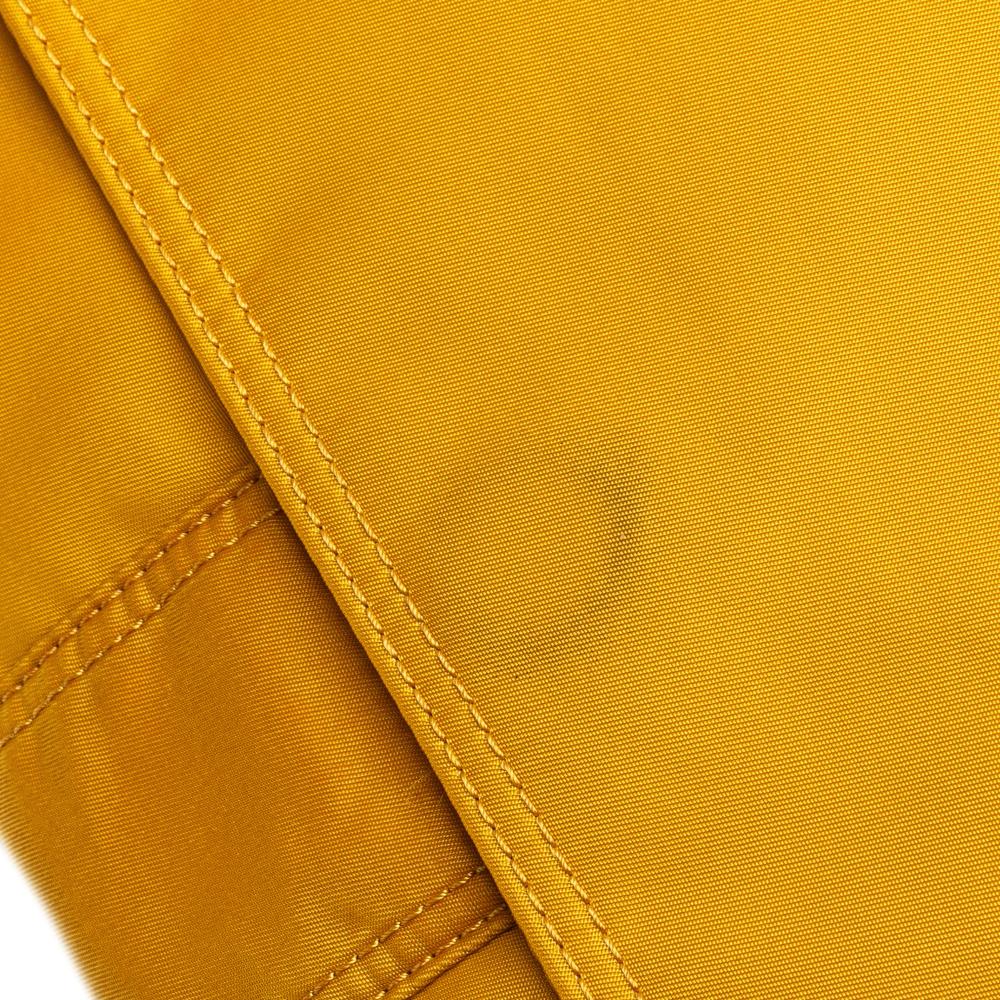 Fendi B Fendi Yellow Nylon Fabric Medium Econyl Baguette Crossbody Italy