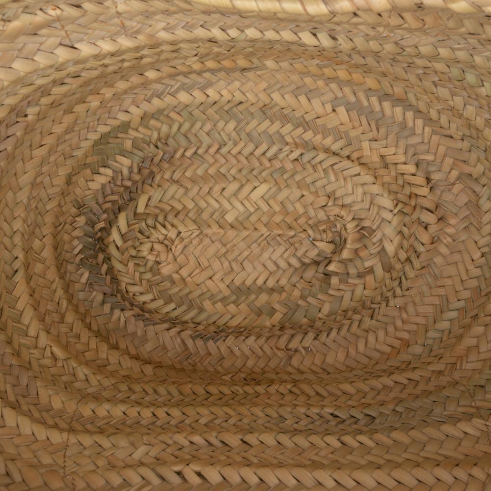 Chloé B Chloé Brown Beige with Yellow Mustard Raffia Natural Material Medium Marcie Basket Tote Spain