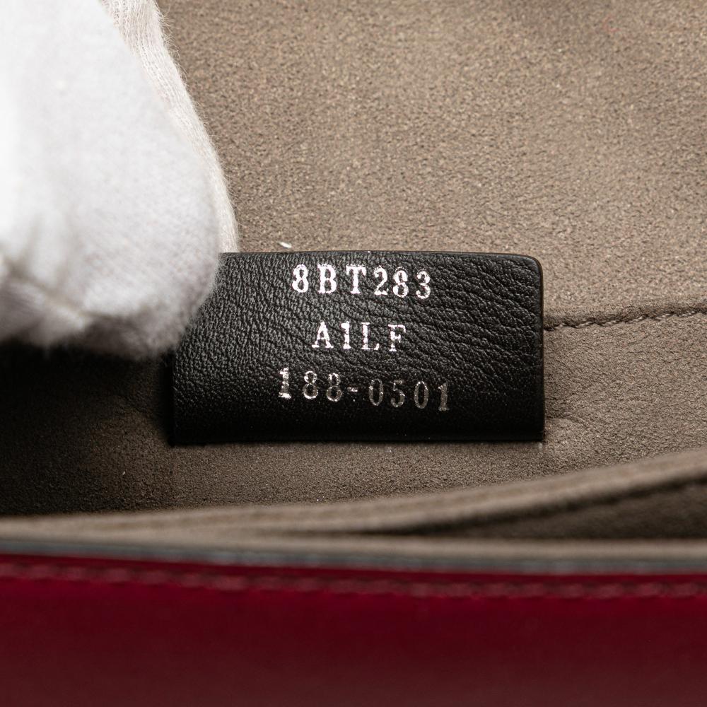 Fendi Brown Medium Vitello Liberty Lucido Flowers and Bows Scalloped Studded Kan I Satchel Italy