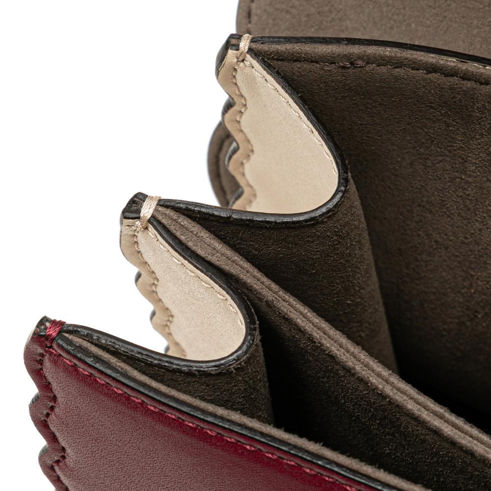 Fendi Brown Medium Vitello Liberty Lucido Flowers and Bows Scalloped Studded Kan I Satchel Italy