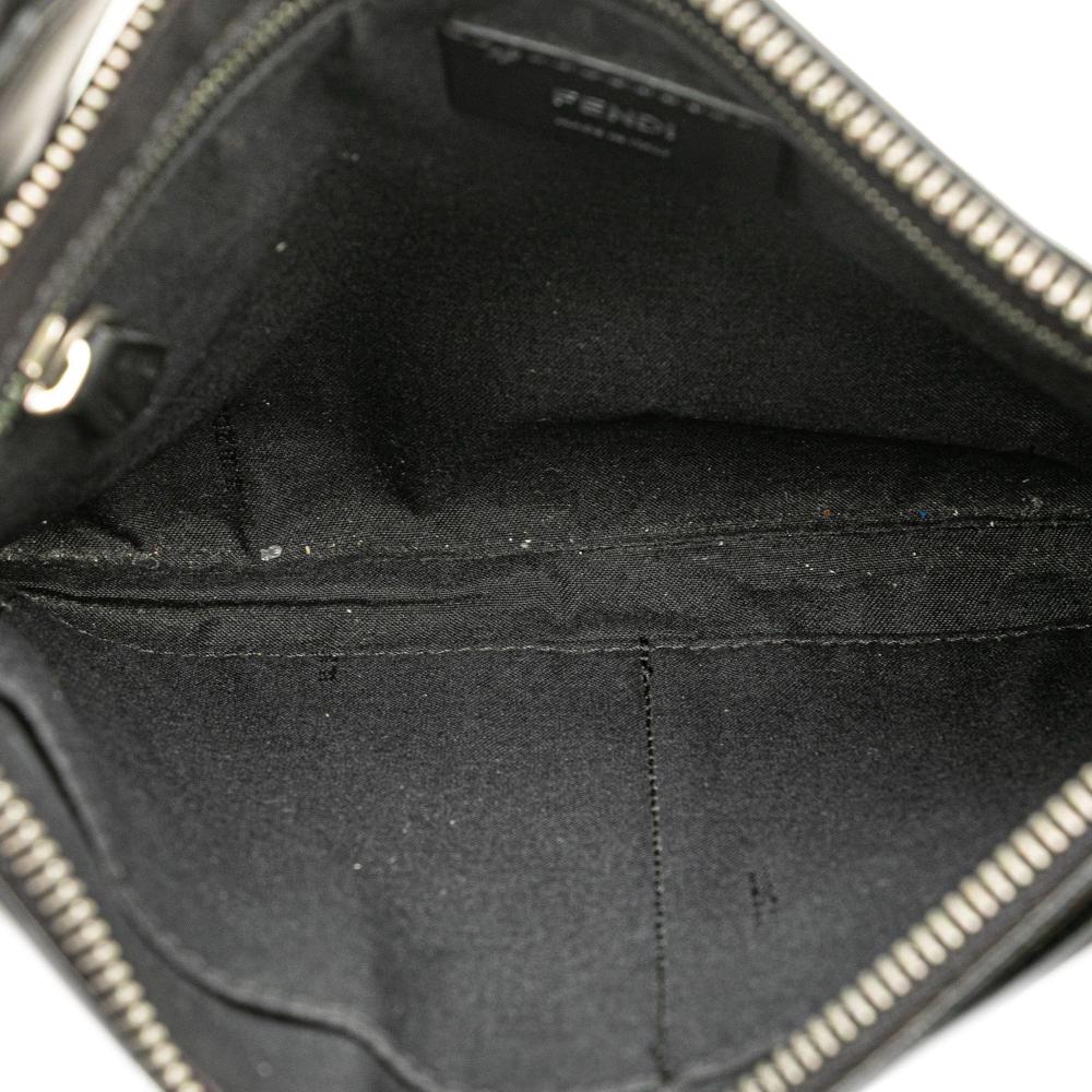 Fendi B Fendi Brown Calf Leather FF Embossed 1974 Crossbody Italy