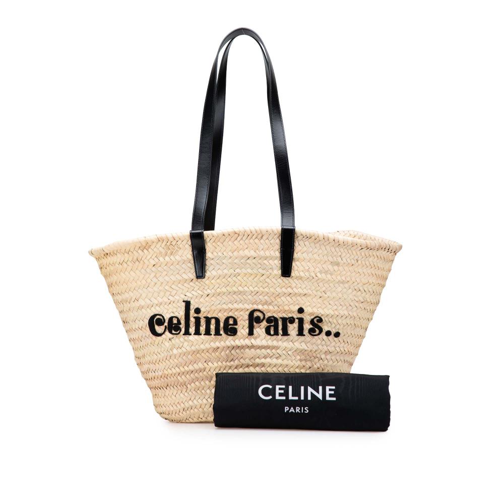Celine B Celine Brown Beige Raffia Natural Material Classic Panier Tote Morocco