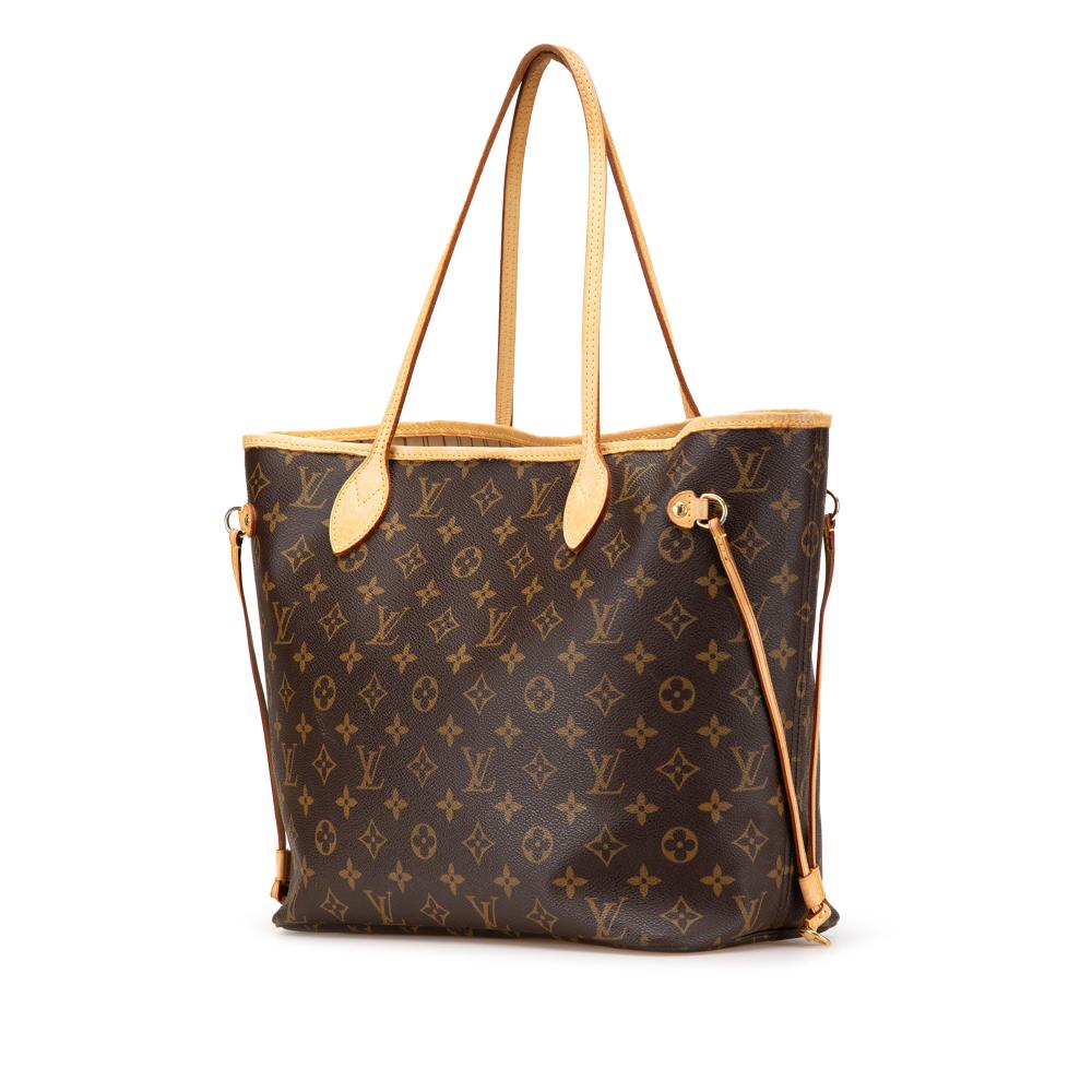 Louis Vuitton B Louis Vuitton Brown Monogram Canvas Canvas Monogram Neverfull MM France