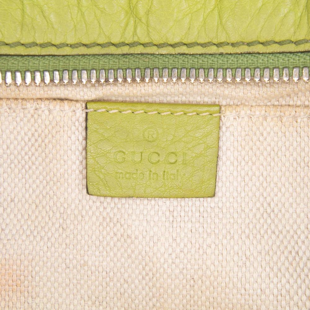 Gucci B Gucci Green Lime Calf Leather Soho Disco Crossbody Italy