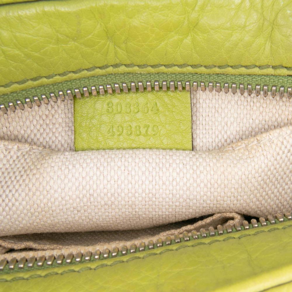Gucci B Gucci Green Lime Calf Leather Soho Disco Crossbody Italy